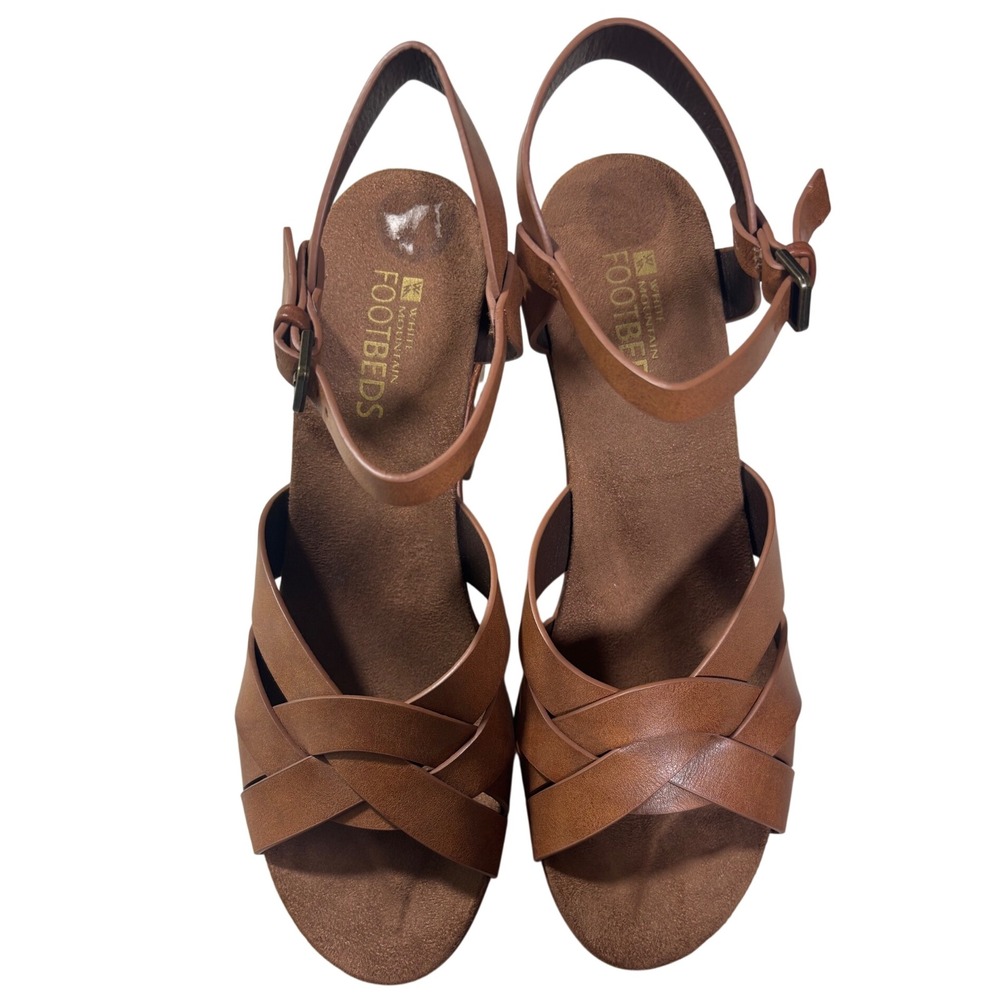 Fall Autumn Cottagecore Brown Strappy Platform Block Heel Sandals Womens 8.5